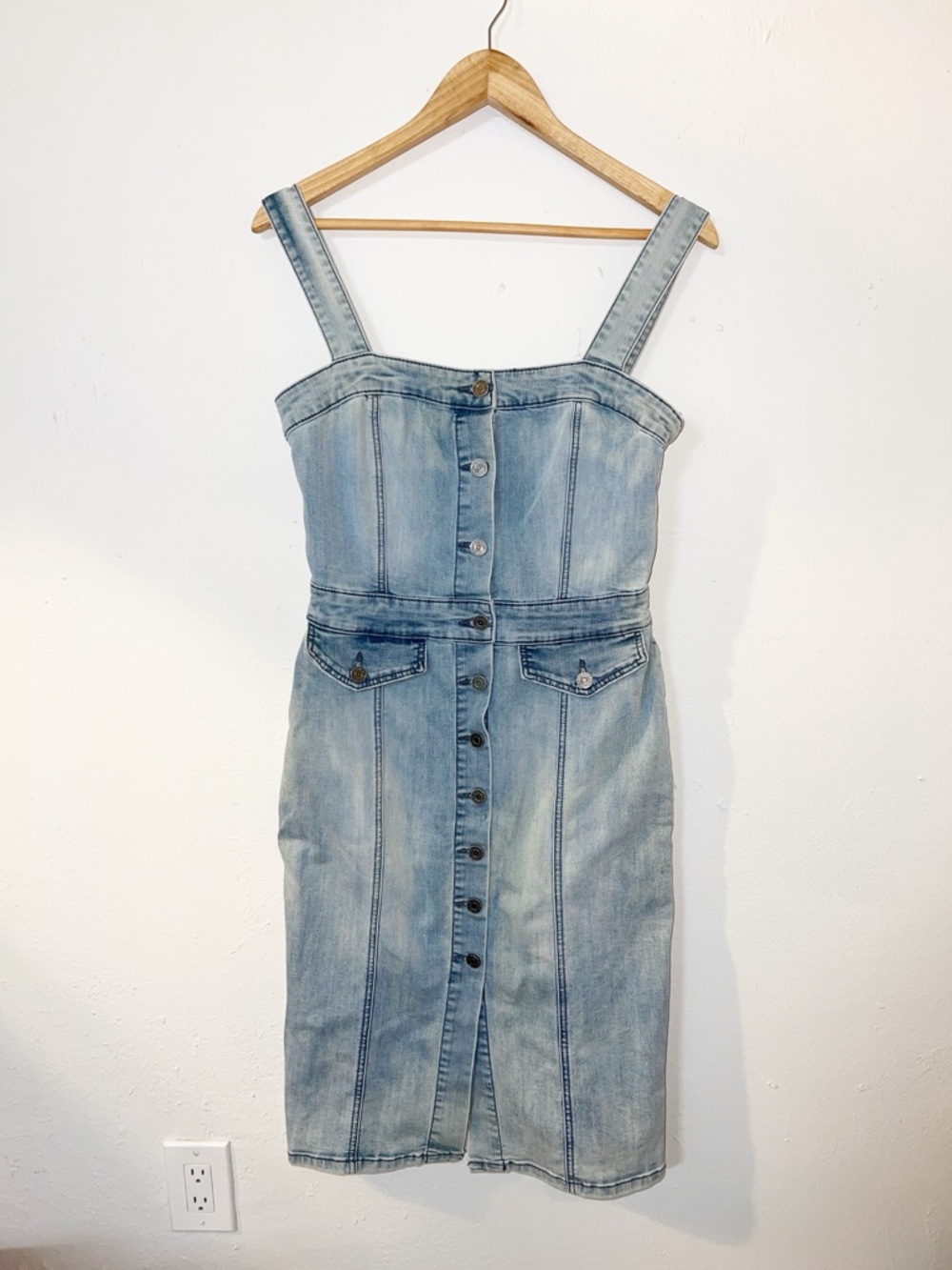 Indigo Rein Light Blue Denim Midi Dress